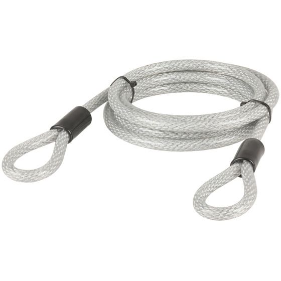 KOVIX 12mm x 2.5m Braided Stainless Steel Security Cable with Vinyl Coating and Swaged Lock Loops