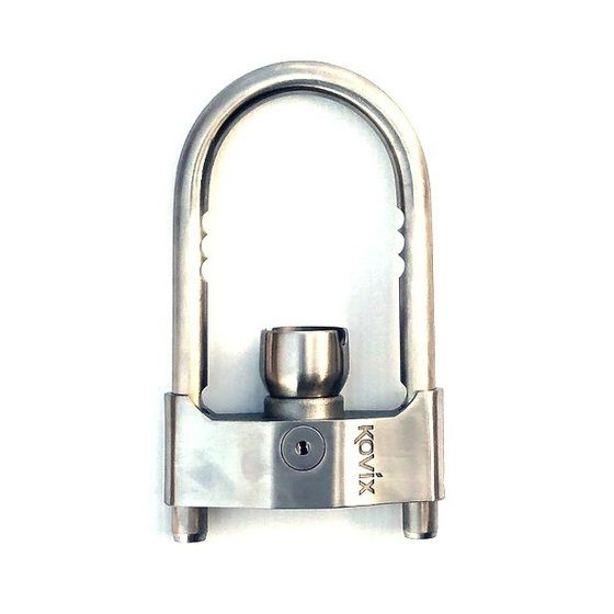 KOVIX 96MM STAINLESS STEEL U-BAR COUPLING LOCK WITH ALARM IP67 RATED