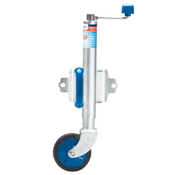 Jaycar 6in (135mm) Jockey Wheel – 350kg Max Load, Swing-Up Mounting Plate, 250mm Extension
