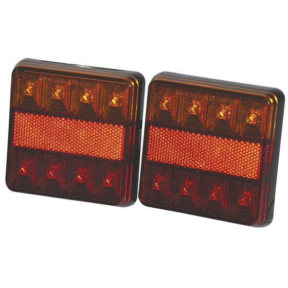 Jaycar LED Trailer Light – Twin Stop/Tail/Turn Set, 100×100mm, 12V