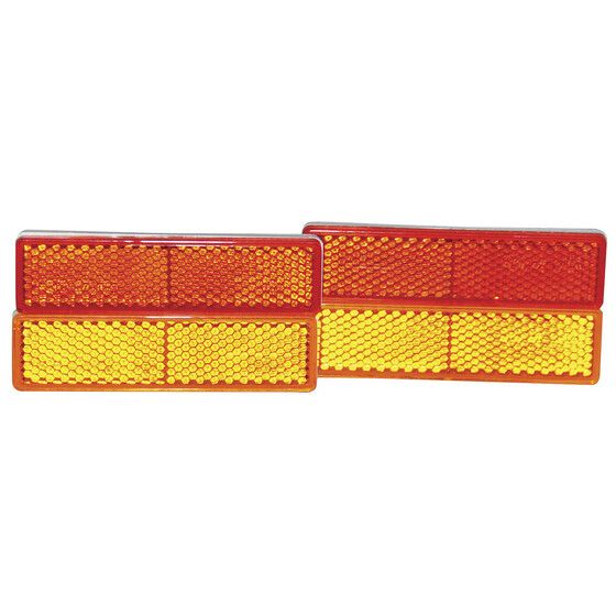 Jaycar Trailer & Vehicle Reflectors – Combo 85 × 22 mm (Pack of 4) | Self-Adhesive, ADR Approved