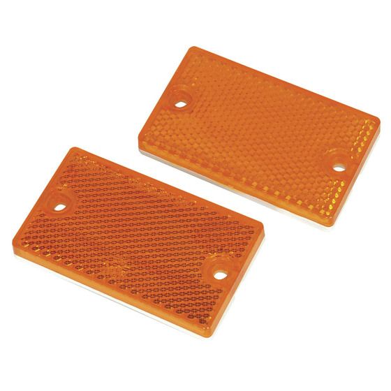 Jaycar Trailer & Vehicle Reflectors – Amber 43 × 73 mm (Pack of 2) | Self-Adhesive, ADR Approved