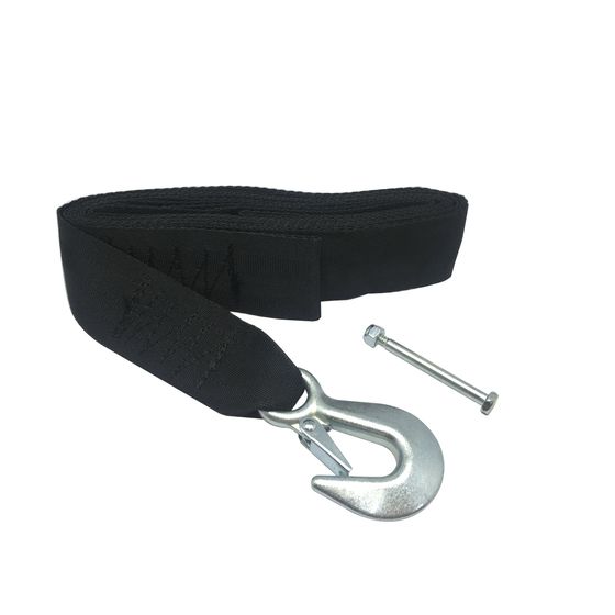Nylon Winch Strap Line 4.5m x 50mm – Corrosion-Resistant Snap Hook