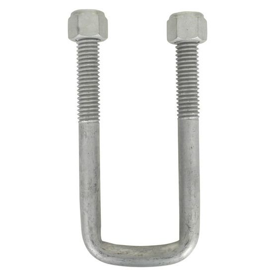 Galvanised Square U-Bolt 100 x 75mm – 1/2" Whitworth Thread with Nyloc Nuts
