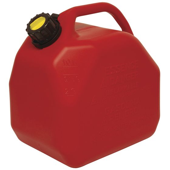 Scepter 10L Plastic Jerry Can – Red (Petrol) – Self-Venting