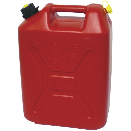 20L PLASTIC JERRY CAN - RED - PETROL