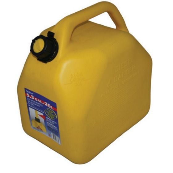 Scepter 20L Plastic Jerry Can – Yellow (Diesel) – Self-Venting – Wide Body