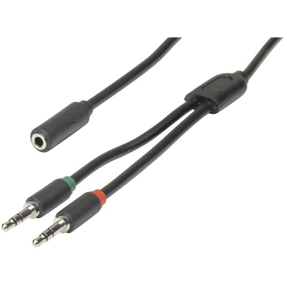 Jaycar 3.5mm 4-Pole Socket to 2x 3.5mm Plug Cable – 250mm