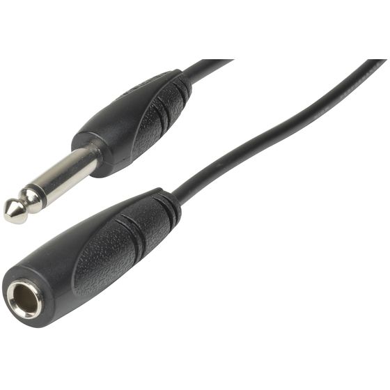 6.5MM MONO PLUG TO 6.5MM MONO SOCKET AUDIO CABLE - 5M