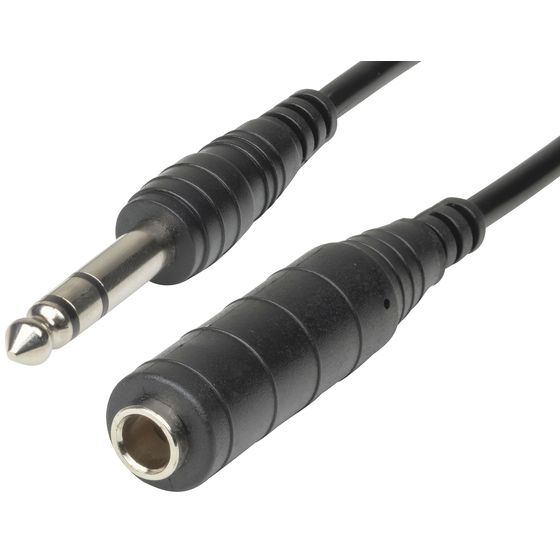 Jaycar 6.5mm Stereo Plug to 6.5mm Stereo Socket Curly Cable – 6m