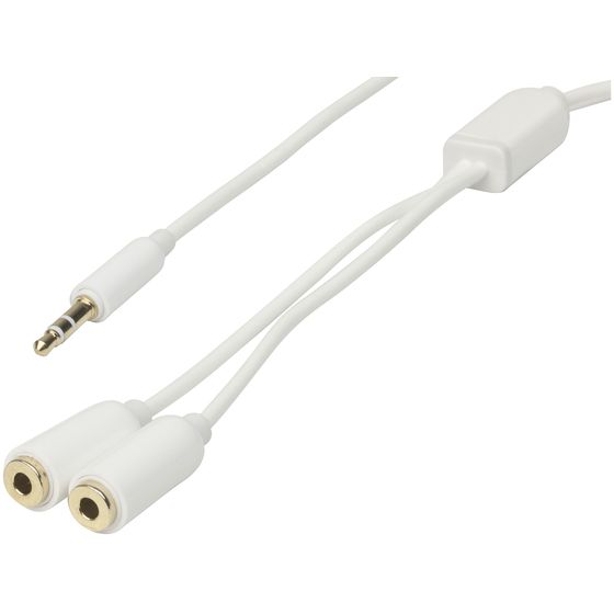 Jaycar Slim 3.5mm Stereo to Dual 3.5mm Socket Adapter – 0.2m