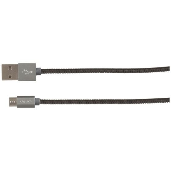 Jaycar 1m USB-A to Micro USB 2.0 Cable – Stainless Steel Armoured, Extra Durable