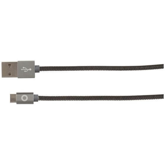 Jaycar USB A to Type-C Armoured Cable, 1m – Stainless Steel Braid