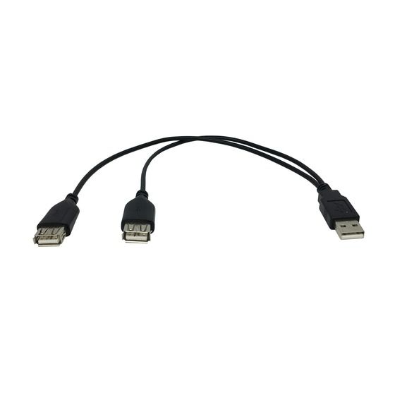 Jaycar Dual USB Charge Cable – 30cm Splitter (USB 2.0 Type A to 2× Type A)