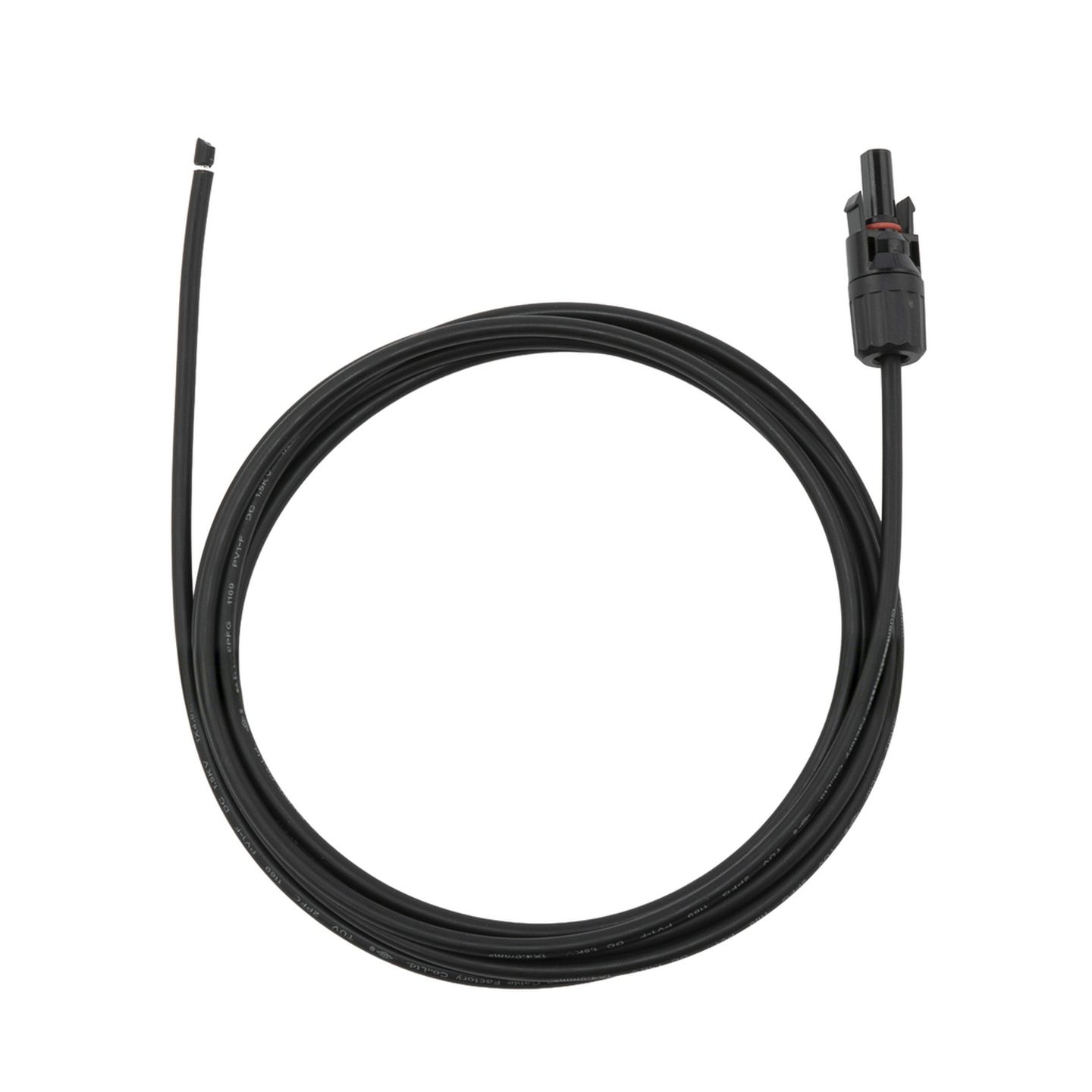MC4 Single Plug to Bare End - 6m BLACK Solar Power Cable 
