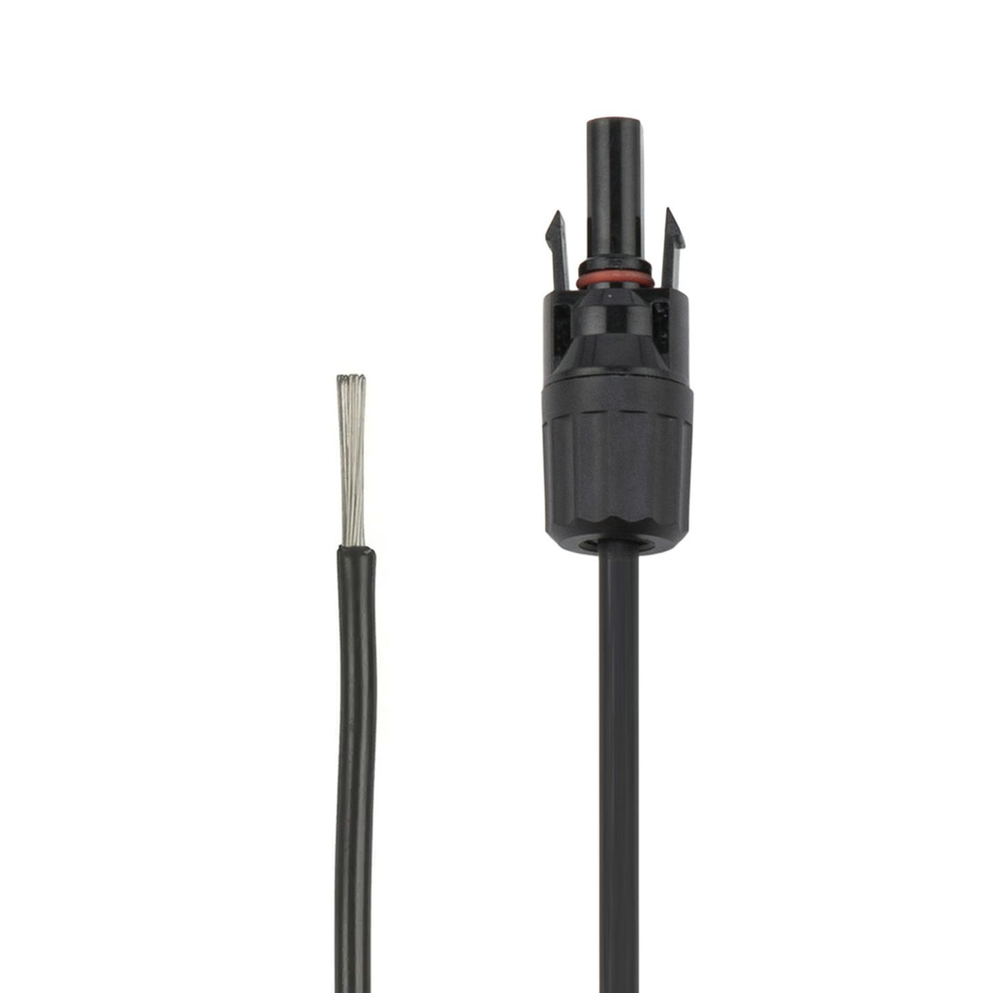 MC4 Single Plug to Bare End - 6m BLACK Solar Power Cable 