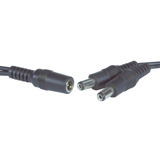 Jaycar CCD Camera Power Splitter – 1× DC Male to 2× DC Female, 200mm (WQ7280)