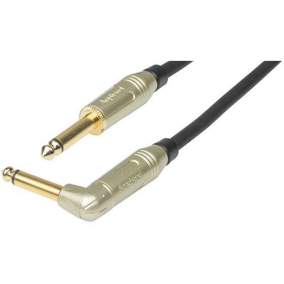 Amphenol 6m Instrument Cable | Guitar, Bass & Keyboard | Gold Plated 6.5mm Plugs