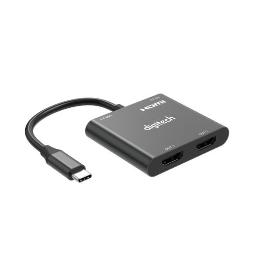 USB-C TO HDMI ADAPTER 4K@60HZ FOR SINGLE HDMI/4K@30HZ FOR DUAL HDMI DISPLAYS WITH USB2.0 AND PD(100W)