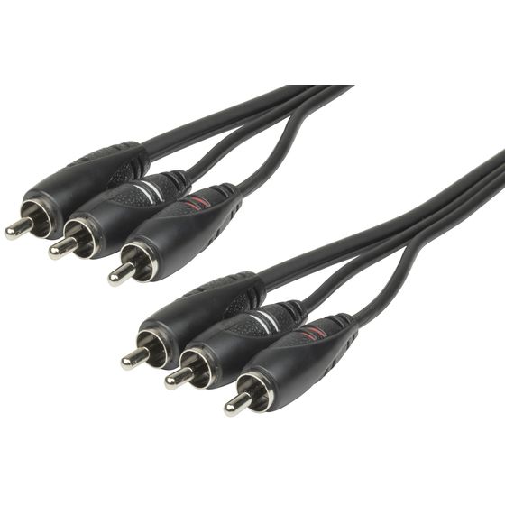 Jaycar 3x RCA to 3x RCA A/V Cable – Composite Video + Stereo Audio, 1.5 Metres