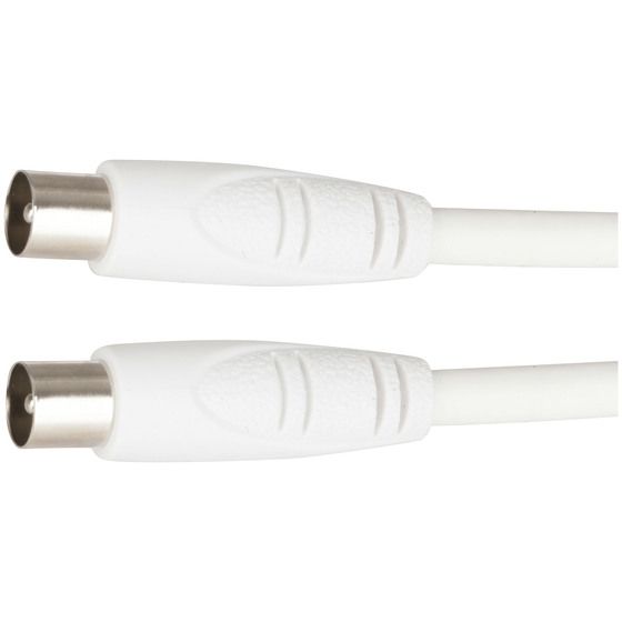 Jaycar RG-59U TV Coaxial Cable, Plug to Plug, 1.5m, Double Shielded, White