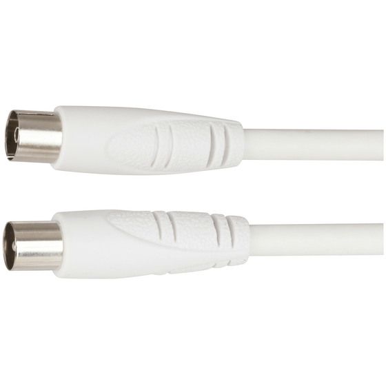 Jaycar TV Coaxial Plug to Socket Cable – 1.5m, White, RG-59U Double Shielded