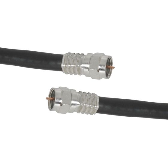 RG6 Quad Shield Coaxial Cable – 10m, Solid Copper, Crimped F Plugs