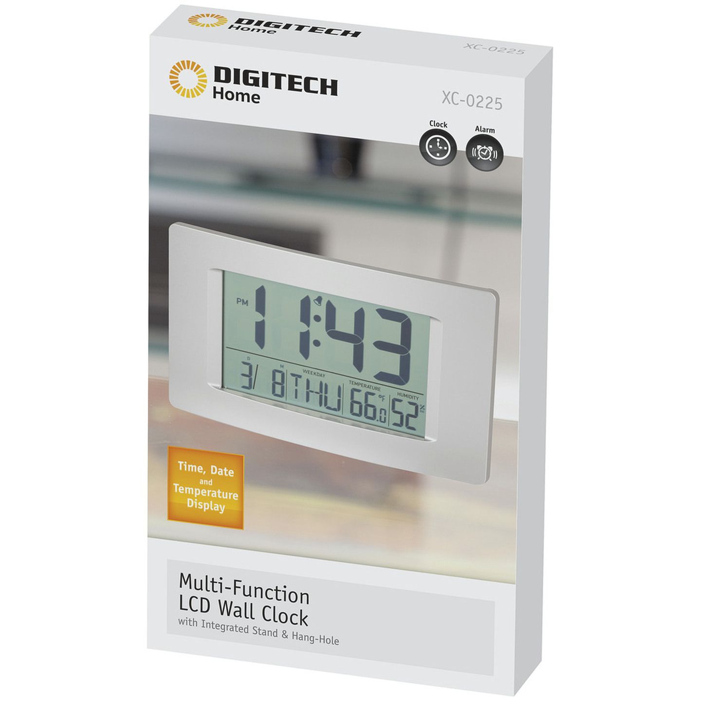 Multi-Function LCD Wall Clock