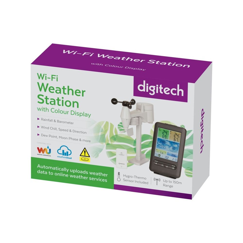 Digatar Weather System Wireless Digital Weather Station with Colourful LCD Display and WiFi ...