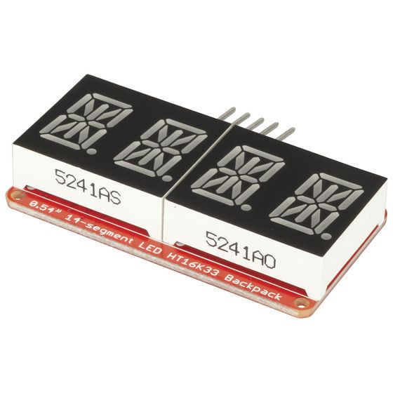 Quad 14-Segment Alphanumeric Display Module | 5V DC | Red or Orange | Panel Mount