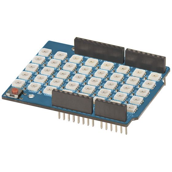 Duinotech Arduino Compatible 8x5 RGB LED Matrix Shield – WS2812B, Stackable, Built-In Driver IC