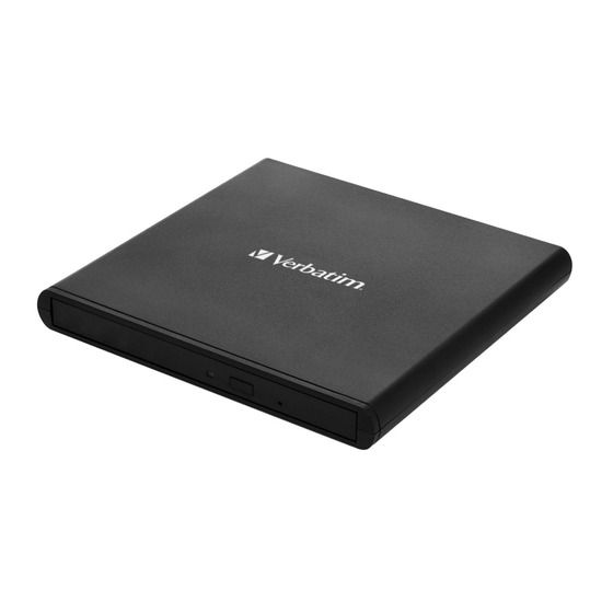 External Slimline CD/DVD Writer USB 2.0 Black | Verbatim via Jaycar