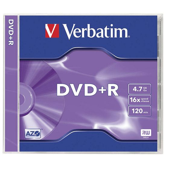 Verbatim DataLifePlus DVD+R 4.7GB 16X – Jewel Case Single