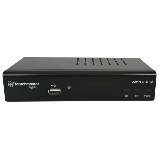 Matchmaster HD Digital Set Top Box – Full HD 1080p, DVB-T/T2, 240V & 12V Adaptors Included