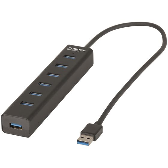 Jaycar USB 3.0 7-Port Slimline Hub with Fast Charging & Mains Power