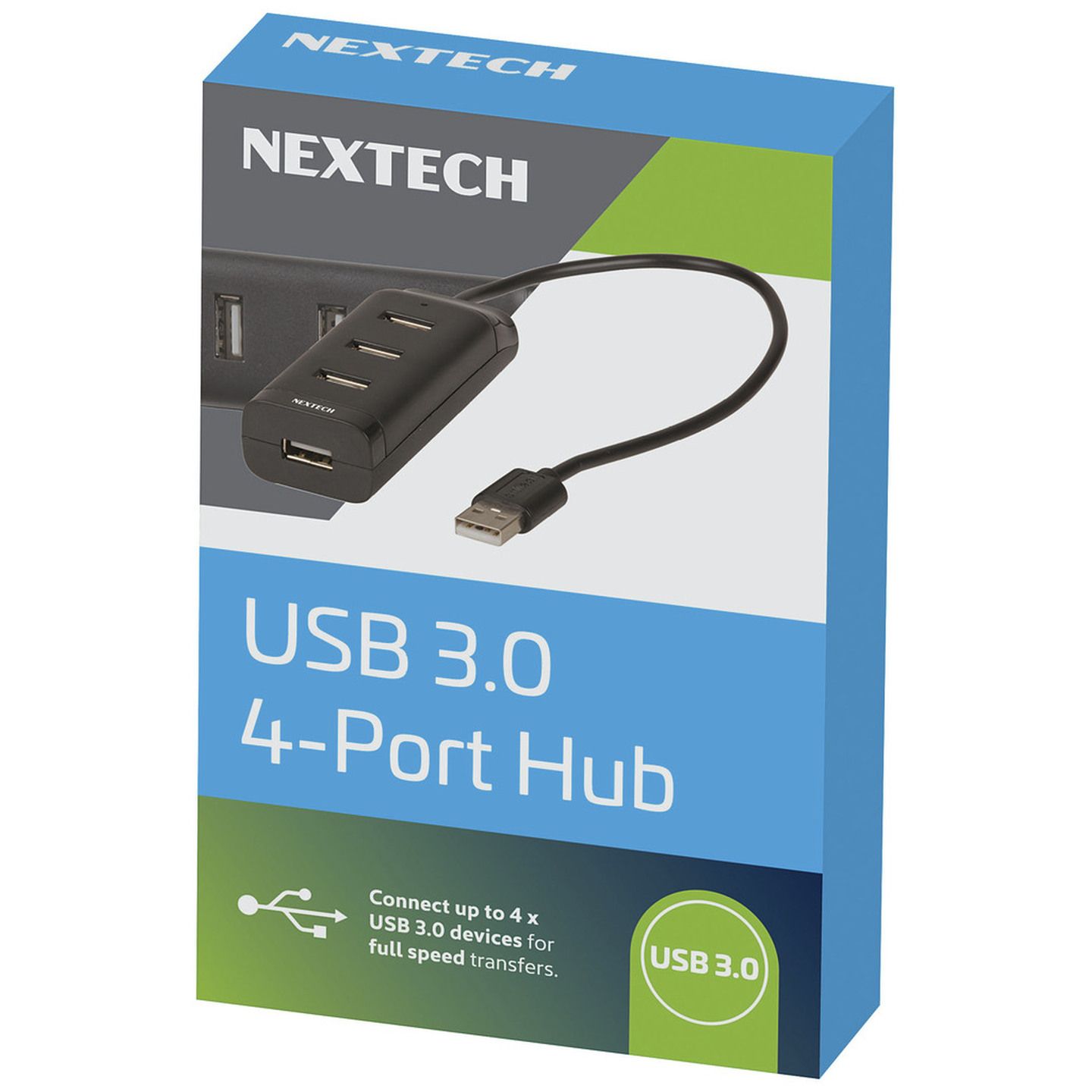 USB 3.0 4 Port Mini Hub Black