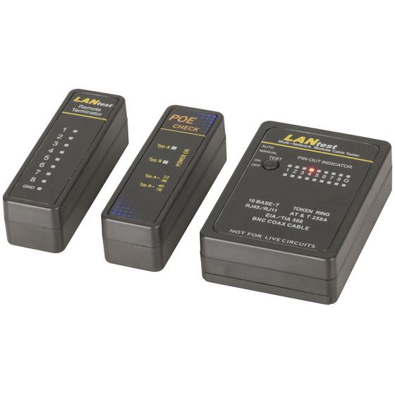 JAYCAR Mini Network Cable Tester with PoE Finder – UTP, STP, Coaxial & Modular