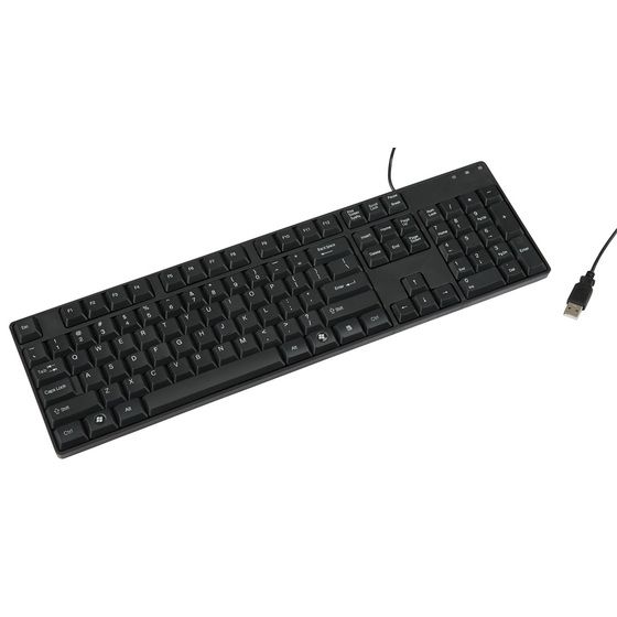 Black QWERTY USB Keyboard – Plug-and-Play with Numeric Keypad for Windows & Mac