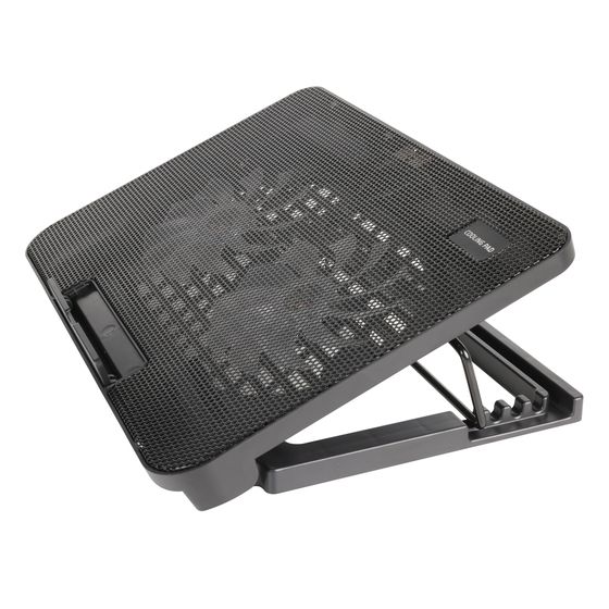 JAYCAR Black Dual-Fan Laptop Cooling Pad – 140mm Fans, 2 USB Ports