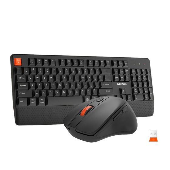 Meetion Ergonomic Wireless Keyboard & Mouse Combo – 2.4GHz, 3-Level DPI, Quiet Keys