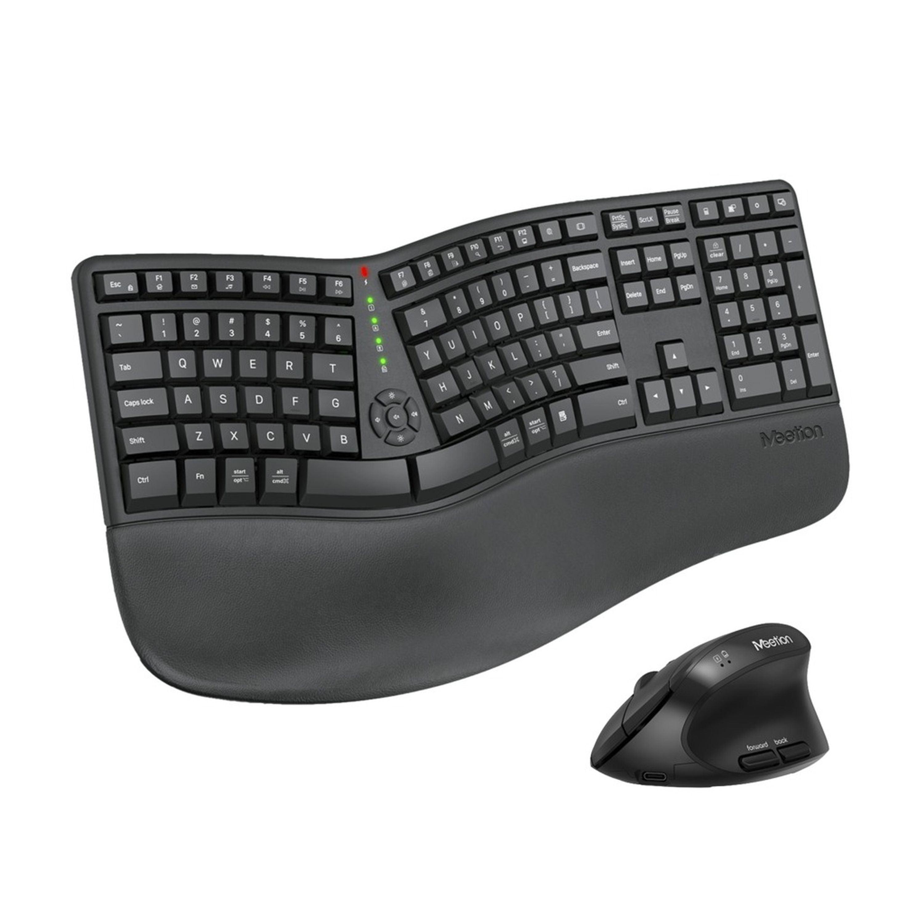 Meetion Ergonomic Wireless Wave Keyboard and Vertical Mouse Combo 