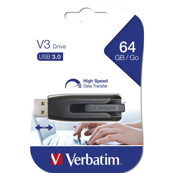 Store 'n' Go V3 64GB USB 3.0 Flash Drive – Retractable Design