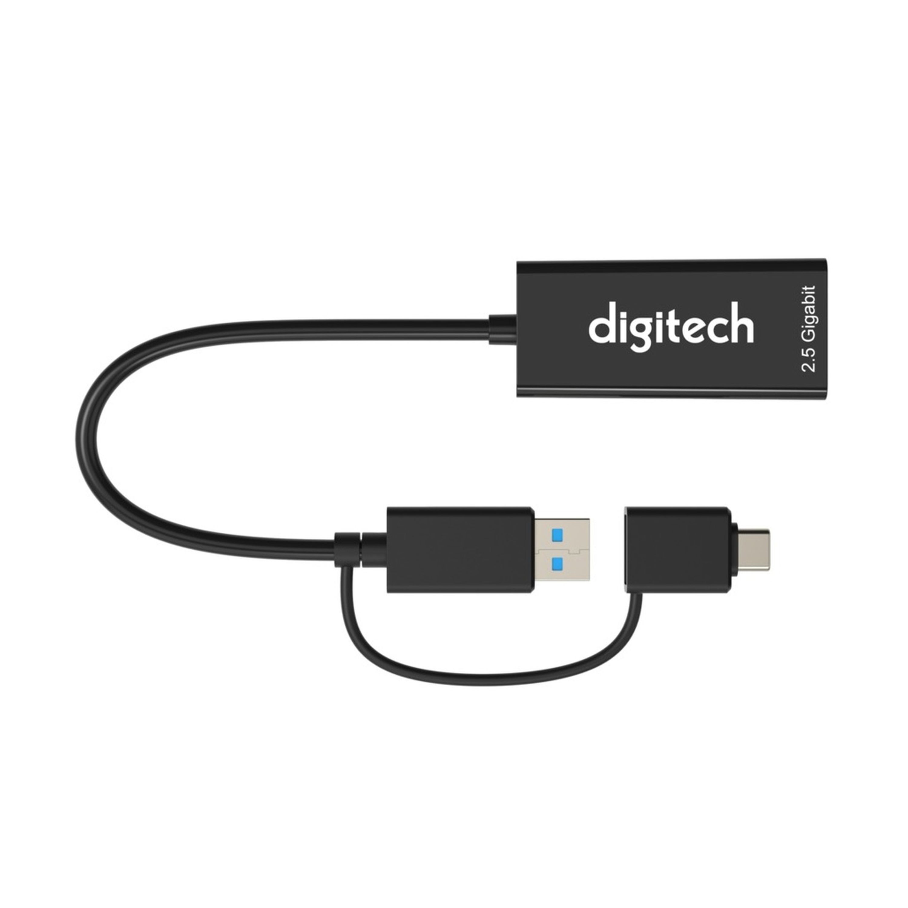 USB 3.0 or USB-C with USB-C male to USB 3.0 female adapter to RJ45 2500Mbps Adapter