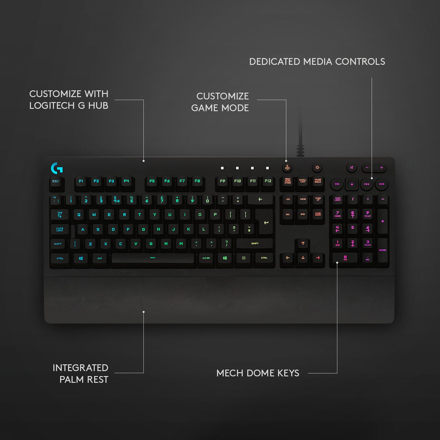 Logitech G213 Prodigy USB Gaming Keyboard with RGB Lights