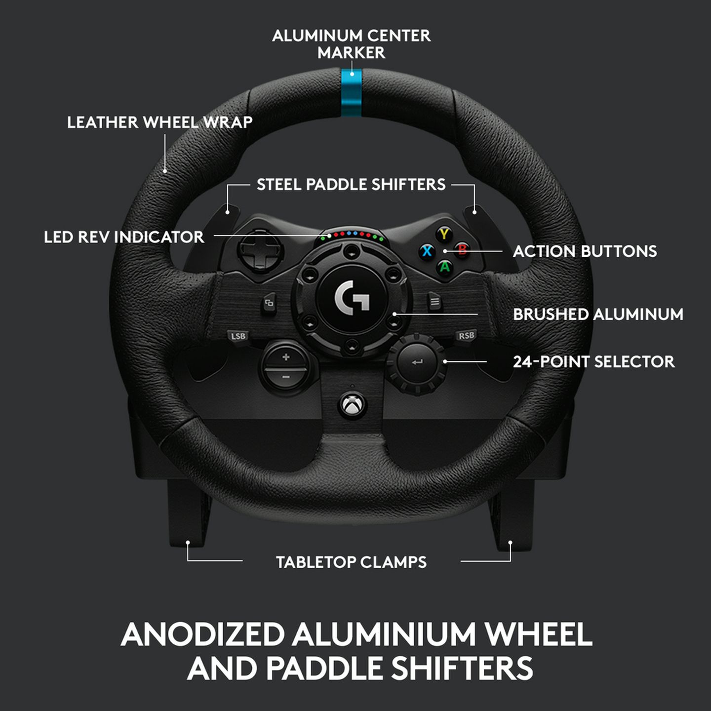 Logitech G923 Racing Wheel and Pedals for Xbox One and PC