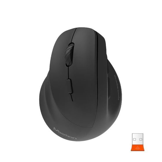 Meetion Left-Handed Ergonomic Wireless Vertical Mouse – Black, Jaycar XM5106