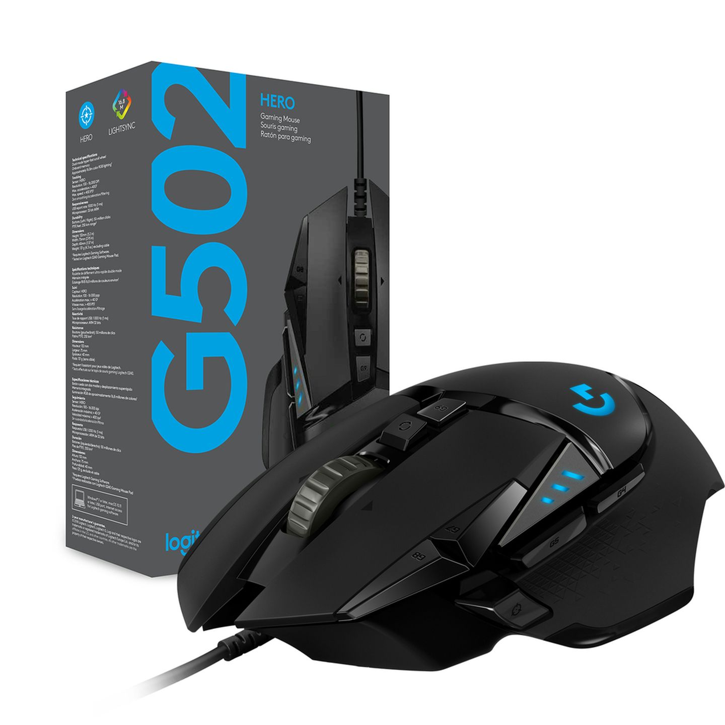 Logitech G502 Hero Black High Performance Wired USB Gaming Mouse