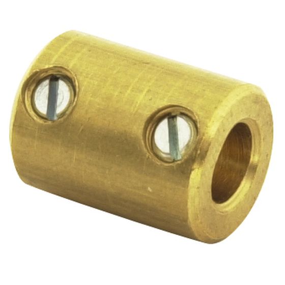 Solid Brass Shaft Coupler (Female) – Type I, 12 mm Dia × 16 mm Long, Grub-Screw Fixing