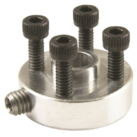 Jaycar Aluminium Hub with Set Screws – 22.5mm Dia Gear Coupling for 6.35mm Shaft
