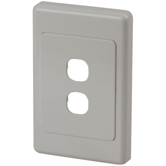 Double Mechanism AU/NZ GPO Wall Plate – Flush Mount, Cat-5E & F-Connector Compatible, White